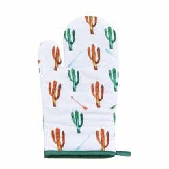 Flash Sale 🔔 HiEnd Accents 1 PC Colorful Cactus Printed Oven Mitt 🔔