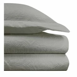 Outlet 😀 HiEnd Accents 3 PC Matelasse Coverlet/Duvet Set Gray 🛒 -HiEnd Accents shop 3 PC Matelasse Coverlet Duvet Set Gray 2
