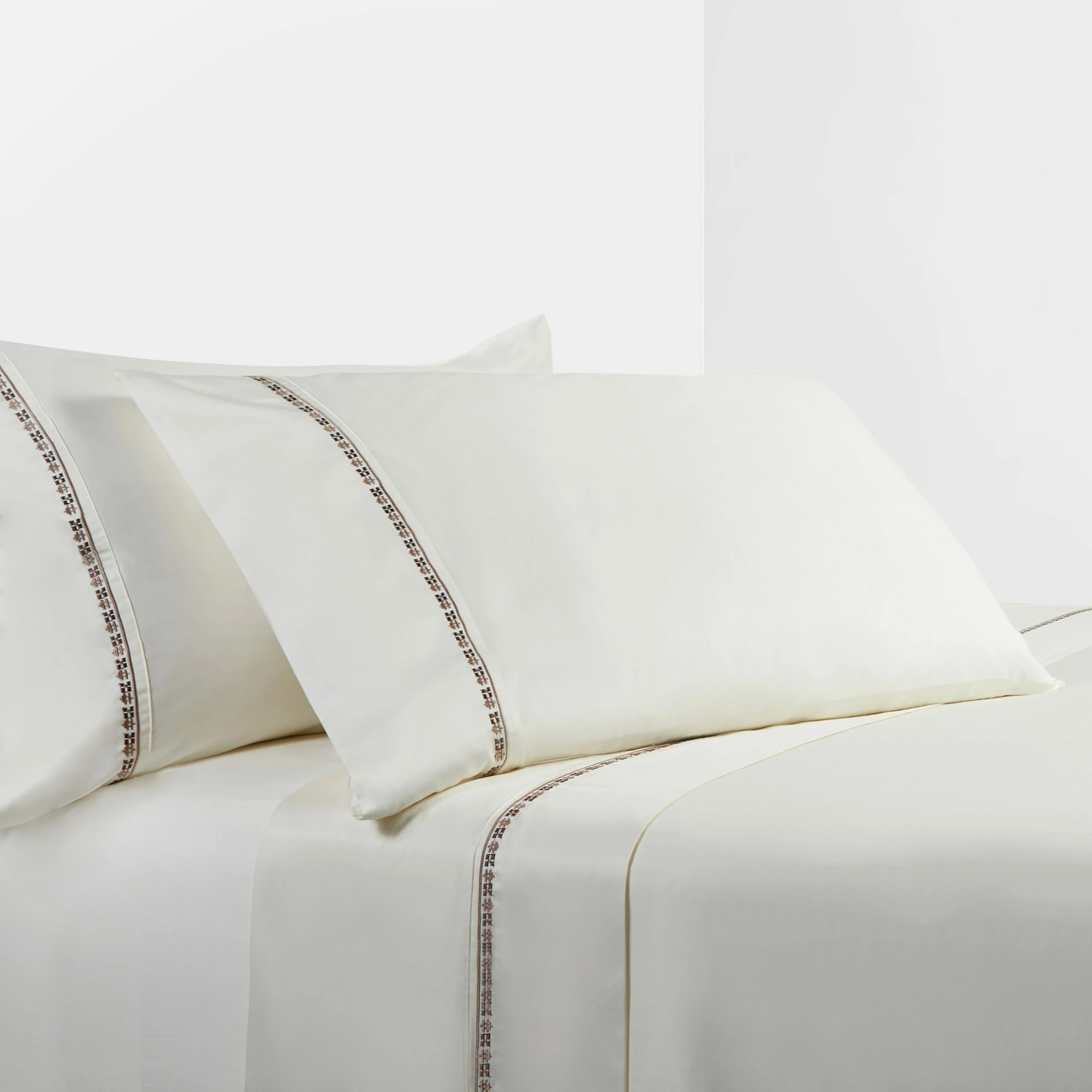 Best Pirce π― HiEnd Accents 350 TC Cream Sheet Set With Fair Isle Embroidery π 3 Best Pirce π― HiEnd Accents 350 TC Cream Sheet Set With Fair Isle Embroidery π