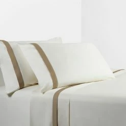 Best deal 🛒 HiEnd Accents 350 TC Cream Sheet Set With Tan Flange 🔥