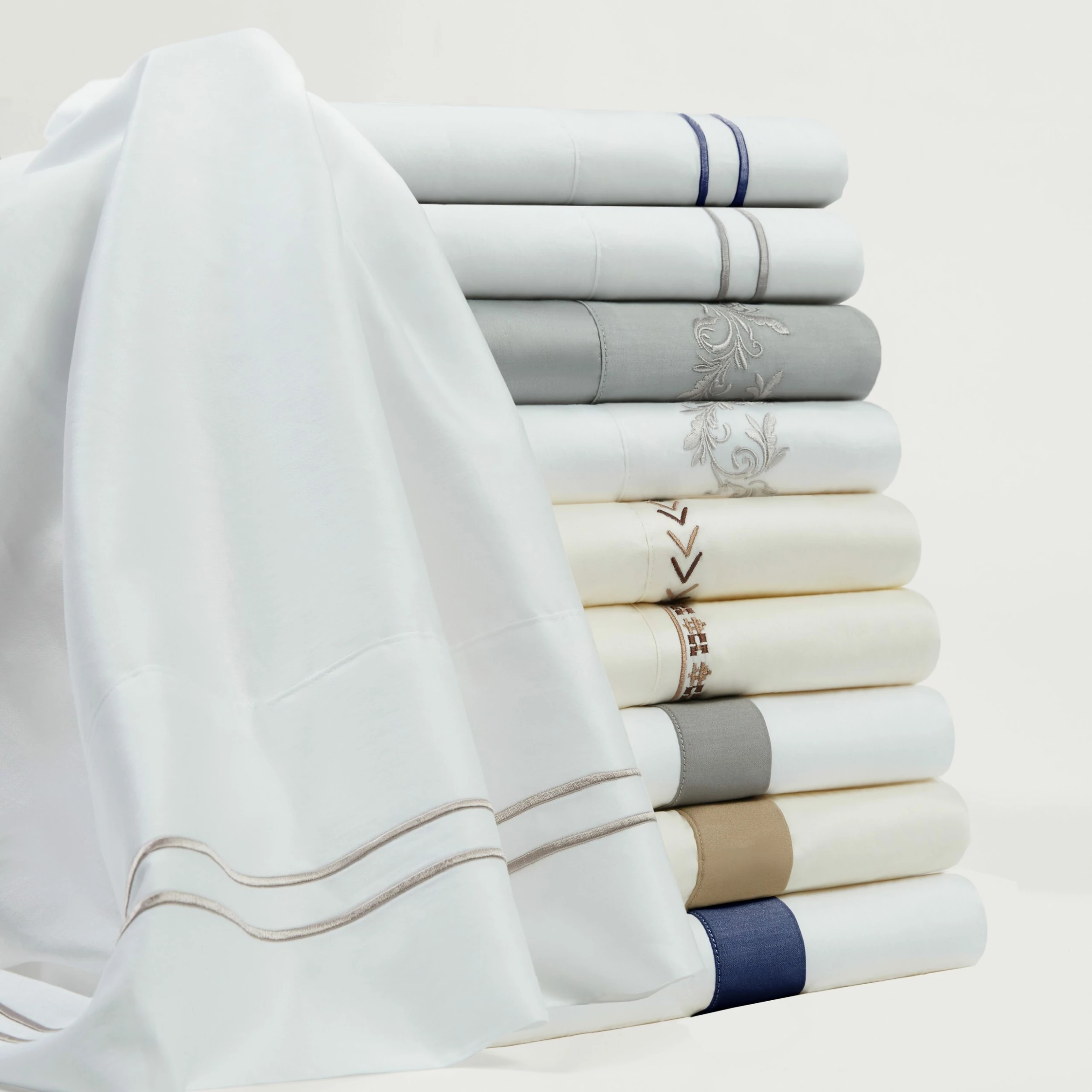 Buy β HiEnd Accents 350 TC White Sheet Set With Gray Scroll Embroidery π 4 Buy β HiEnd Accents 350 TC White Sheet Set With Gray Scroll Embroidery π - Image 2