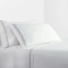 Best Sale ๐ HiEnd Accents 350 TC White Sheet Set With Gray Stripe Embroidery ๐ 2 Best Sale ๐ HiEnd Accents 350 TC White Sheet Set With Gray Stripe Embroidery ๐ -HiEnd Accents shop 350 TC White Sheet Set with Gray Stripe Embroidery