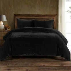Promo 🧨 HiEnd Accents Stella Faux Silk Velvet Duvet Cover Set, 3PC Stone ✨ 20 Promo 🧨 HiEnd Accents Stella Faux Silk Velvet Duvet Cover Set, 3PC Stone ✨ -HiEnd Accents shop 3PC Stella Silk Velvet Duvet Set 1