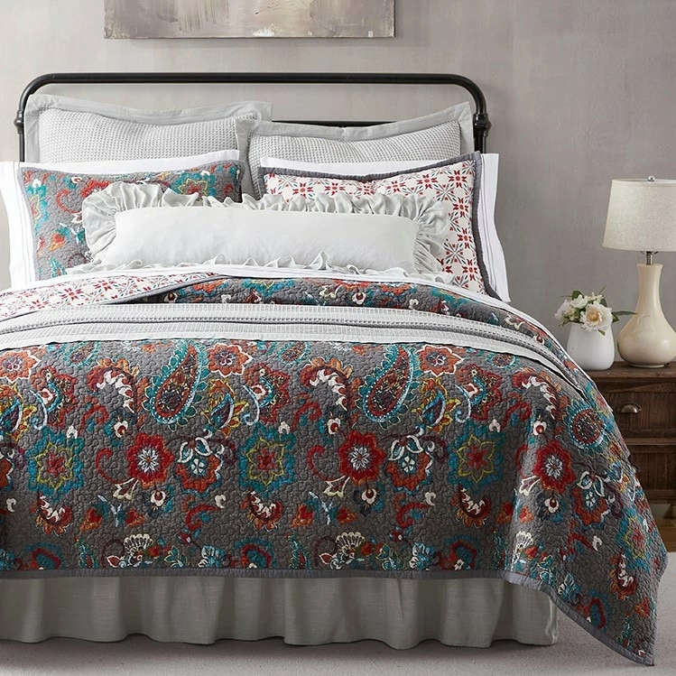 Wholesale ๐ HiEnd Accents Abbie Western Paisley Reversible Quilt Set Teal ๐ 6 Wholesale ๐ HiEnd Accents Abbie Western Paisley Reversible Quilt Set Teal ๐ - Image 4