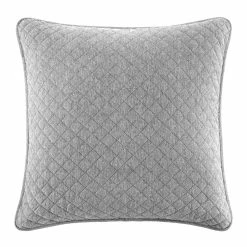 Buy 😉 HiEnd Accents Anna Diamond Quilted Euro Sham, 27"x27" Gray 🎉 -HiEnd Accents shop Anna Diamond Quilted Euro Sham 1