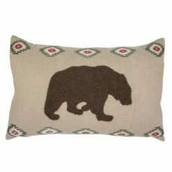 Flash Sale 🌟 HiEnd Accents Burlap Embroidered Bear Pillow , 16x26 ✨
