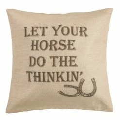 Discount ✔️ HiEnd Accents Burlap Western Phrase Pillow, 22x22 😍