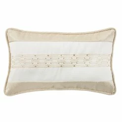 Promo ✨ HiEnd Accents Chain Link Embroidery Pillow On Champaign Bubble Jacquard , 16x26 🎁