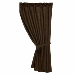 New 🎉 HiEnd Accents Chocolate Tooled Leather Curtain, 48"X84" 🥰