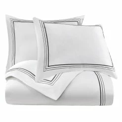 Budget ⭐ HiEnd Accents Embroidered Border Modern Urban 3 Piece Duvet Cover Set Navy 😀 -HiEnd Accents shop Embroidered Border Modern Urban 3 Piece Duvet Cover Set 9