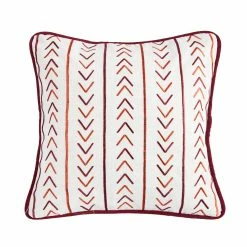 Wholesale 👍 HiEnd Accents Embroidered Pillow With Stripe Embroidery Detail, 18x18 💯