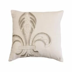 New ✨ HiEnd Accents Embroidery Fleur De Lis Pillow, 18X18 👏