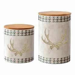 Budget 🔥 HiEnd Accents 2 PC Antler Design Canister Set 😉