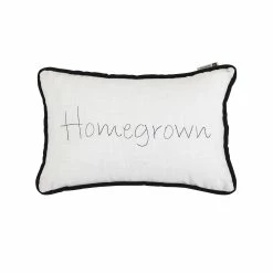 Best deal 😀 HiEnd Accents "Homegrown" Embroidery Lumbar Pillow, 12"x19" 🎁
