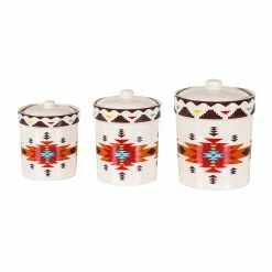 Best Pirce 😀 Paseo Road By HiEnd Accents Del Sol Aztec Print Canister Set, 3PC - N/A 🎉