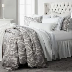 Cheap 💯 HiEnd Accents 3 PC Nicole Damask Comforter Set, Gray ⌛
