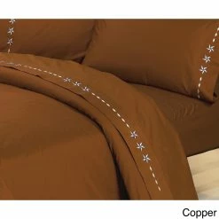 Outlet 😍 HiEnd Accents 350 Thread Count Embroidered Star Bed Sheet Set Chocolate ⭐ -HiEnd Accents shop HiEnd Accents 350 Thread Count Embroidered Star Sheet Set 85ec8bdd ee89 4a40 9421 dad1514f20b6