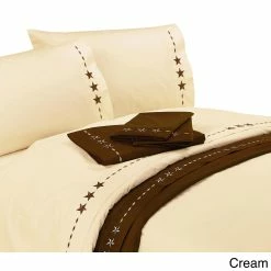 Outlet 😍 HiEnd Accents 350 Thread Count Embroidered Star Bed Sheet Set Chocolate ⭐ -HiEnd Accents shop HiEnd Accents 350 Thread Count Embroidered Star Sheet Set b235507e b9cf 46f7 87bd c8cde5b1c596