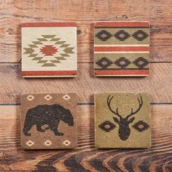Best Sale 💯 HiEnd Accents 4 PC Aztec Bear Coaster Set 😀
