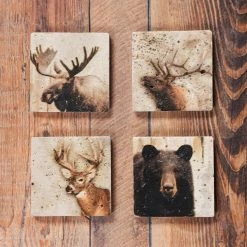 Deals ✨ HiEnd Accents 4 PC Lodge Animal Coaster Set 😀