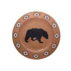 Discount ⭐ HiEnd Accents Aztec Bear Melamine Dinner Plate, 4 PC 😍