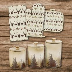 Brand new 🌟 HiEnd Accents Aztec Multi Deer Print And Clearwater Pines 12 PC Set 🔥