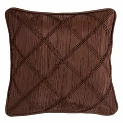 Deals ⭐ HiEnd Accents Diamond Batiste Pillow With Rouching Details, 18x18 ⭐