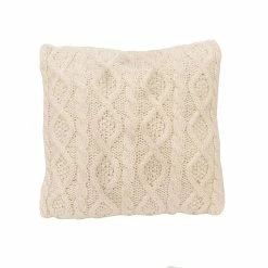 Best deal 🔥 HiEnd Accents Cable Knit Soft Diamond Throw Pillow, 18"x18" Cream 👏