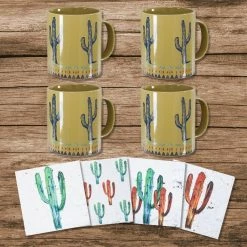 Top 10 💯 HiEnd Accents Cactus Coffee Mug And Coaster 8 PC Set 💯
