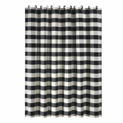 Hot Sale 🧨 HiEnd Accents Camille Buffalo Check Shower Curtain, 72"x72" 🎁