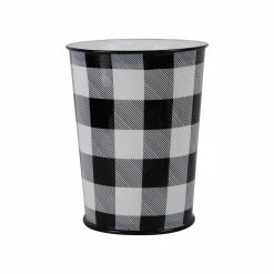 Coupon 𧨠HiEnd Accents Camille Buffalo Check Wastebasket, 1PC - Black/White π