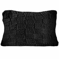 Buy 💯 HiEnd Accents Chess Knit Dutch Euro Pillow, 28"x38" Navy 👏