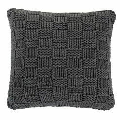 Promo โจ HiEnd Accents Chess Knit Euro Pillow, 27"x27" Slate โญ