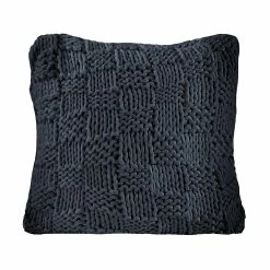 Promo ✨ HiEnd Accents Chess Knit Euro Pillow, 27"x27" Slate ⭐ -HiEnd Accents shop HiEnd Accents Chess Knit Euro Pillow2C 2722x2722 5