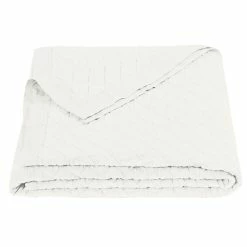 Best Sale ⌛ HiEnd Accents Diamond Pattern Linen Cotton Quilt, 1PC Vintage White 👏 -HiEnd Accents shop HiEnd Accents Diamond Pattern Linen Quilt2C 1PC 3