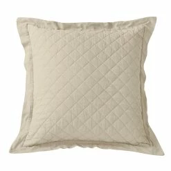 Cheapest 💯 HiEnd Accents Diamond Pattern Linen Quilted Euro Sham, 27"x27" Light Tan 👏 -HiEnd Accents shop HiEnd Accents Diamond Pattern Linen Quilted Euro Sham 3