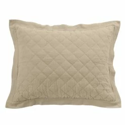 Best deal ⌛ HiEnd Accents Diamond Pattern Linen Cotton Diamond Quilted Pillow Sham, 1PC Vintage White 🌟 -HiEnd Accents shop HiEnd Accents Diamond Pattern Linen Quilted Pillow Sham 2