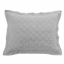 Best deal ⌛ HiEnd Accents Diamond Pattern Linen Cotton Diamond Quilted Pillow Sham, 1PC Vintage White 🌟 -HiEnd Accents shop HiEnd Accents Diamond Pattern Linen Quilted Pillow Sham 6