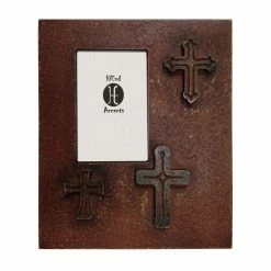 Wholesale 🔥 HiEnd Accents Distressed Tree Crosses Frame (EA), 4X6 Red 🔥
