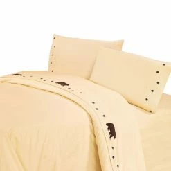 Discount 💯 HiEnd Accents Embroidered Bear Sheet Set Chocolate 😀
