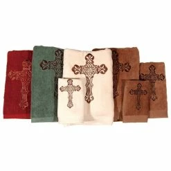 Top 10 ❤️ HiEnd Accents Embroidered Cross Towel Set, 3 PC Turquoise 👍