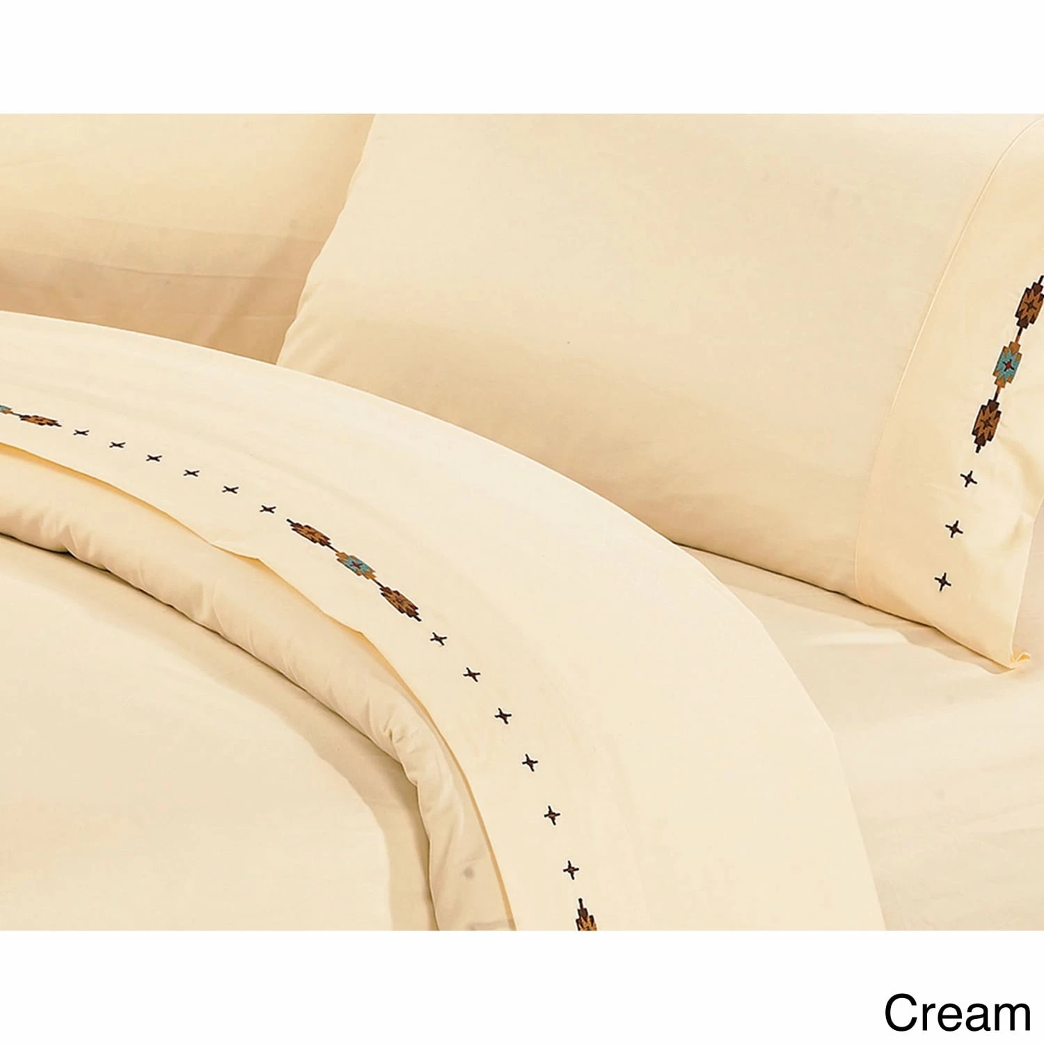 Best deal π₯° HiEnd Accents Embroidered Southwestern Bed Sheet Set Cream π 6 Best deal π₯° HiEnd Accents Embroidered Southwestern Bed Sheet Set Cream π - Image 4