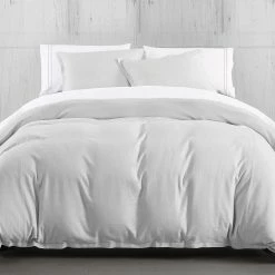 Cheap 🛒 HiEnd Accents Hera Washed Linen Flange Duvet Cover Set, 3PC Sage ❤️ -HiEnd Accents shop HiEnd Accents Hera Washed Linen Flange Duvet Cover Set2C 3PC 8