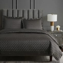 Hot Sale 🔥 HiEnd Accents High Shine Satin Quilt, 1PC Navy 😍 -HiEnd Accents shop HiEnd Accents High Shine Satin Quilt2C 1PC 2