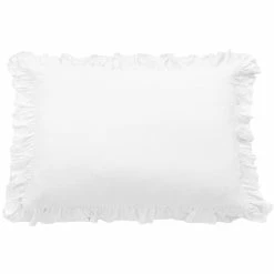 Cheap 🔔 HiEnd Accents Lily Washed Linen Ruffled Dutch Euro Pillow, 27"x39" Light Gray 🔥