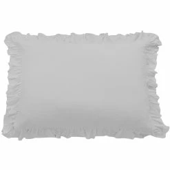 Cheap 🔔 HiEnd Accents Lily Washed Linen Ruffled Dutch Euro Pillow, 27"x39" Light Gray 🔥 -HiEnd Accents shop HiEnd Accents Lily Washed Linen Ruffled Dutch Euro Pillow2C 2722x3922 6