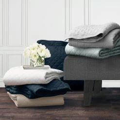 Cheapest ⭐ HiEnd Accents Linen Cotton Diamond Quilt Set, 3PC Seaglass 🎁 -HiEnd Accents shop HiEnd Accents Linen Quilt Set2C Full Queen Gray