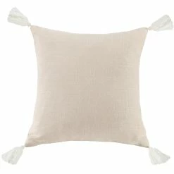 New 🌟 HiEnd Accents Luna Washed Linen Tasseled Square Pillow, 18"x18" Slate 🔔