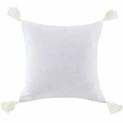 New 🌟 HiEnd Accents Luna Washed Linen Tasseled Square Pillow, 18"x18" Slate 🔔 -HiEnd Accents shop HiEnd Accents Luna Washed Linen Tasseled Square Pillow2C 1822x1822 5