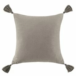 New 🌟 HiEnd Accents Luna Washed Linen Tasseled Square Pillow, 18"x18" Slate 🔔 -HiEnd Accents shop HiEnd Accents Luna Washed Linen Tasseled Square Pillow2C 1822x1822 6